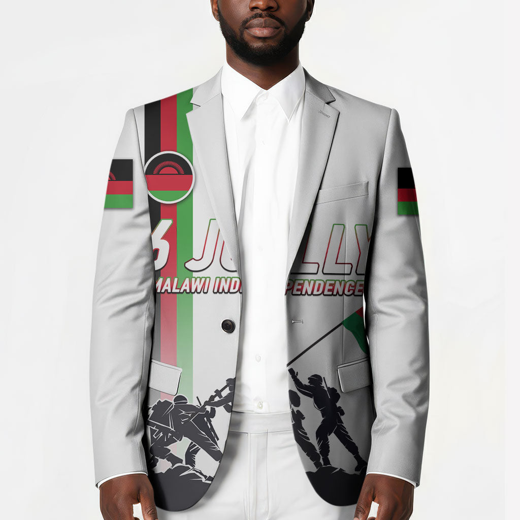 Malawi Independence Day Blazer Patriotic Flag Design Soldier Silhouette
