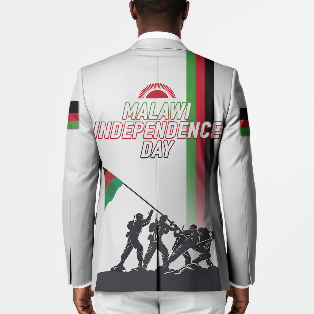 Malawi Independence Day Blazer Patriotic Flag Design Soldier Silhouette