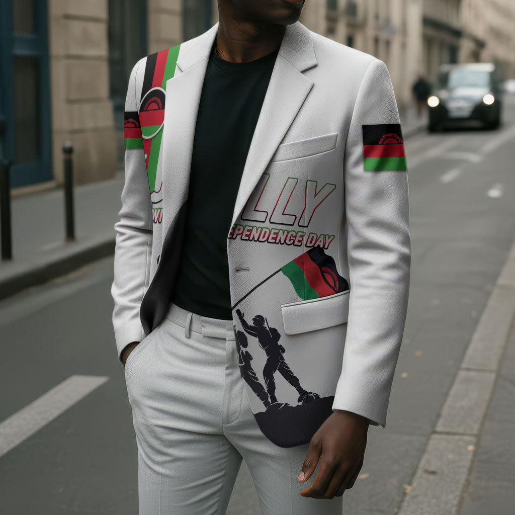 Malawi Independence Day Blazer Patriotic Flag Design Soldier Silhouette