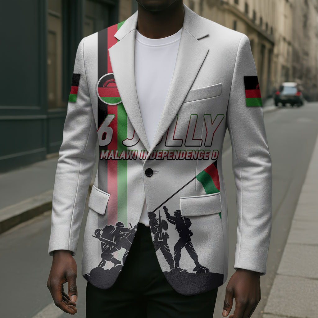 Malawi Independence Day Blazer Patriotic Flag Design Soldier Silhouette