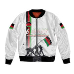 Malawi Independence Day Bomber Jacket Patriotic Flag Design Soldier Silhouette