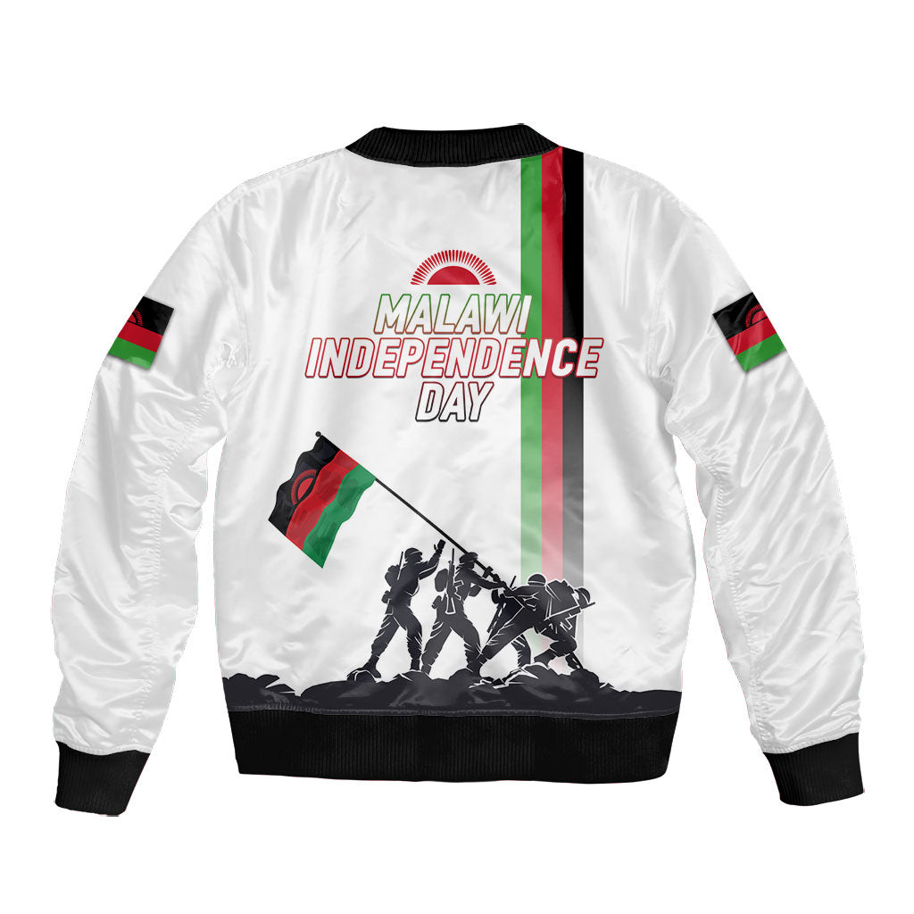 Malawi Independence Day Bomber Jacket Patriotic Flag Design Soldier Silhouette