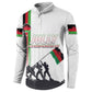 Malawi Independence Day Button Sweatshirt Patriotic Flag Design Soldier Silhouette