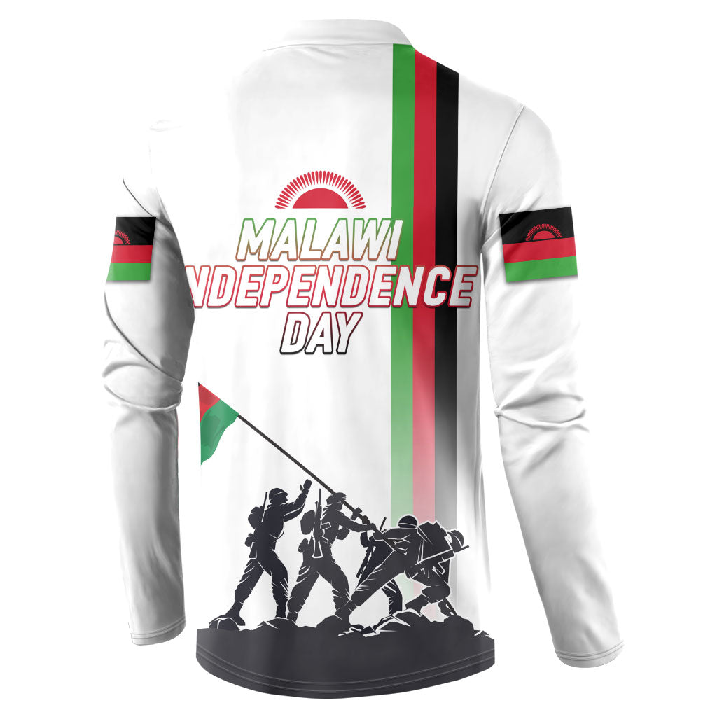Malawi Independence Day Button Sweatshirt Patriotic Flag Design Soldier Silhouette