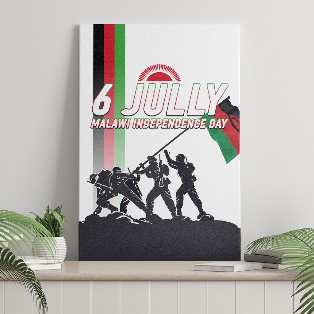 Malawi Independence Day Canvas Wall Art Patriotic Flag Design Soldier Silhouette