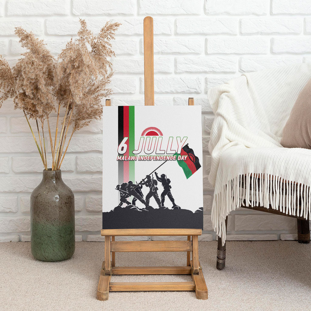 Malawi Independence Day Canvas Wall Art Patriotic Flag Design Soldier Silhouette