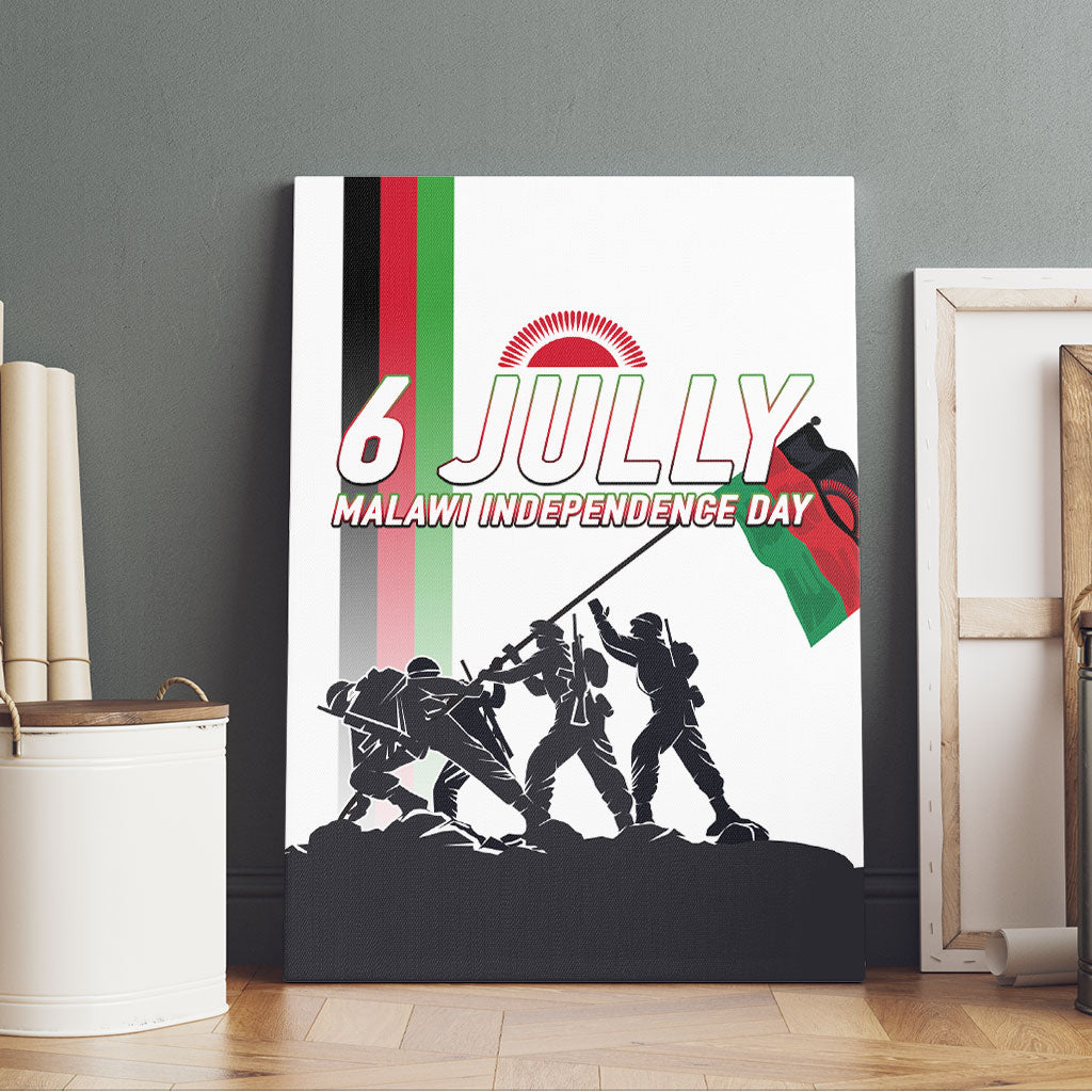 Malawi Independence Day Canvas Wall Art Patriotic Flag Design Soldier Silhouette