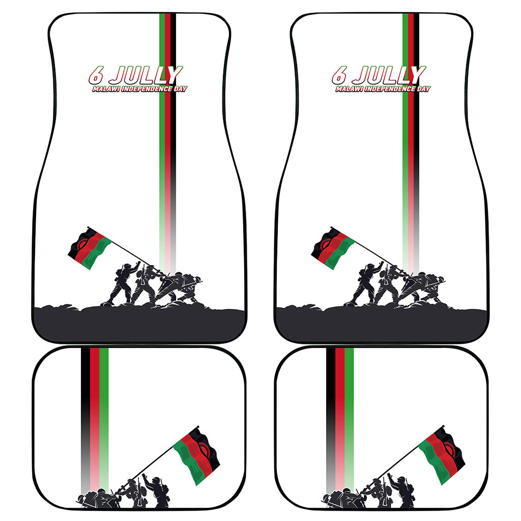 Malawi Independence Day Car Mats Patriotic Flag Design Soldier Silhouette