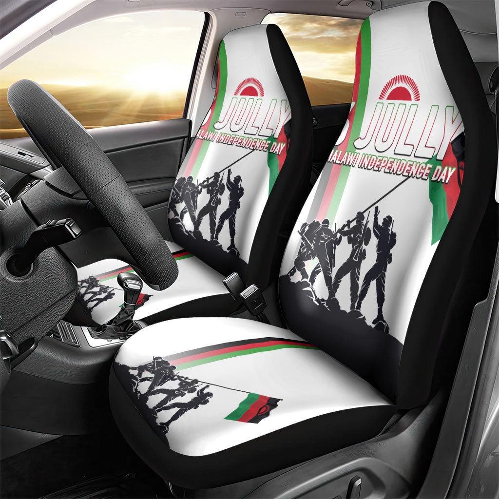 Malawi Independence Day Car Seat Cover Patriotic Flag Design Soldier Silhouette