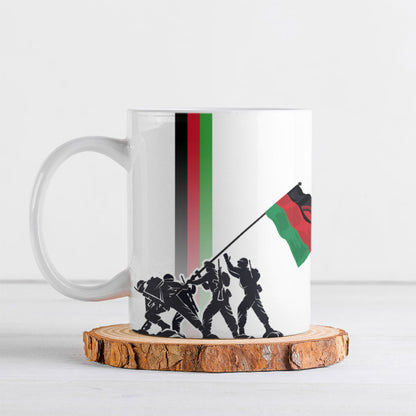 Malawi Independence Day Ceramic Mug Patriotic Flag Design Soldier Silhouette