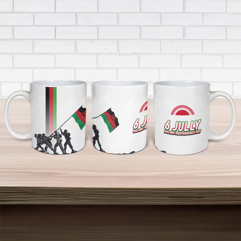 Malawi Independence Day Ceramic Mug Patriotic Flag Design Soldier Silhouette