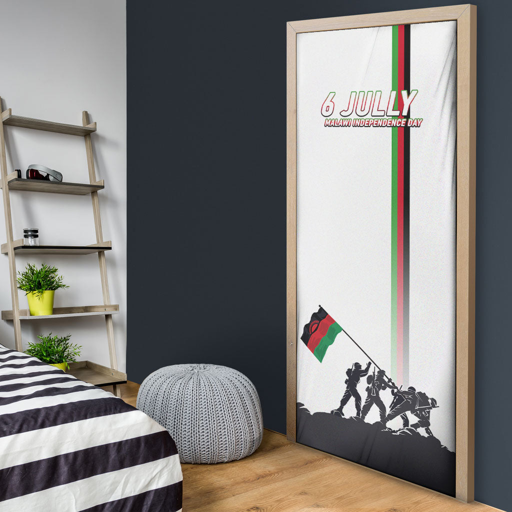 Malawi Independence Day Door Cover Patriotic Flag Design Soldier Silhouette
