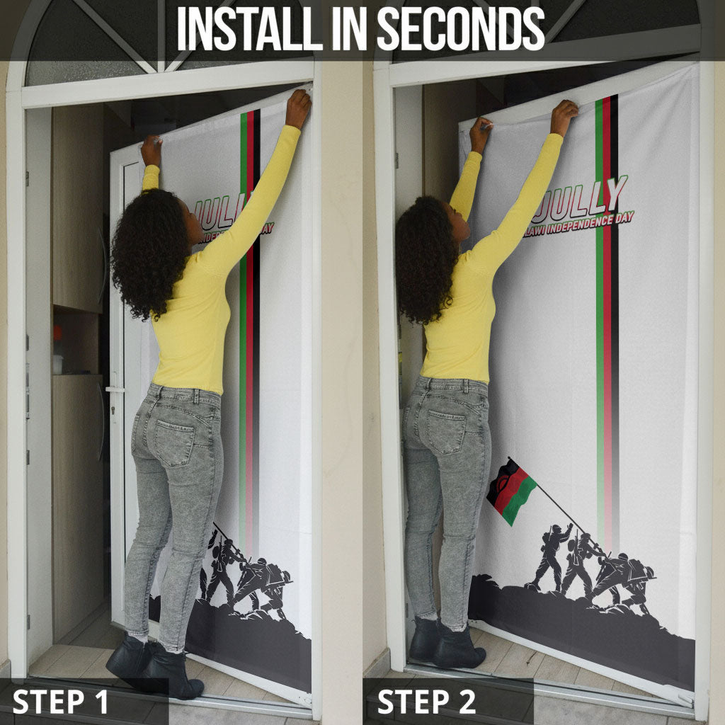 Malawi Independence Day Door Cover Patriotic Flag Design Soldier Silhouette
