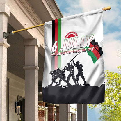 Malawi Independence Day Garden Flag Patriotic Flag Design Soldier Silhouette