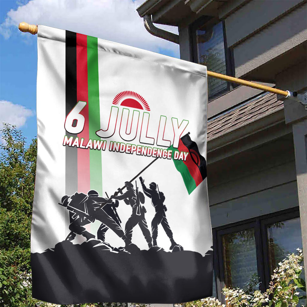 Malawi Independence Day Garden Flag Patriotic Flag Design Soldier Silhouette