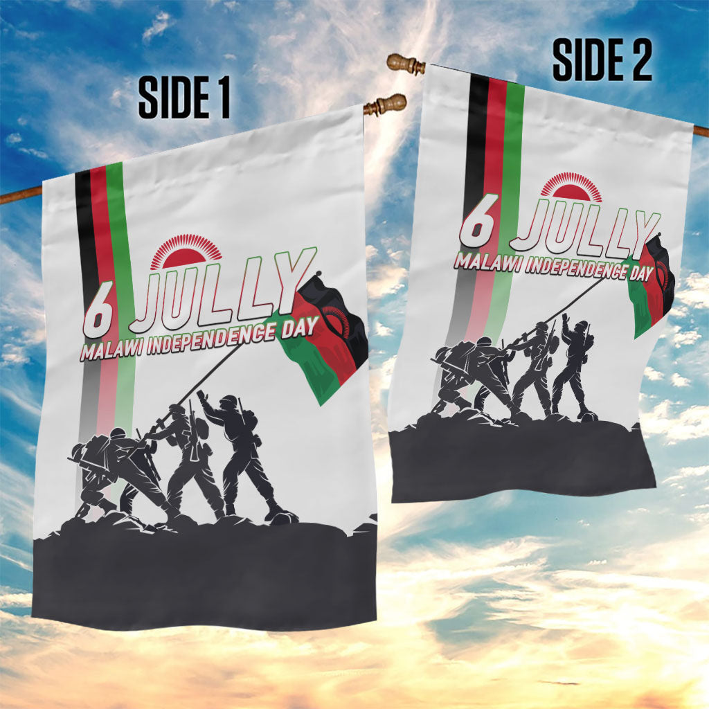 Malawi Independence Day Garden Flag Patriotic Flag Design Soldier Silhouette