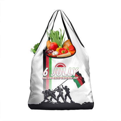 Malawi Independence Day Grocery Bag Patriotic Flag Design Soldier Silhouette