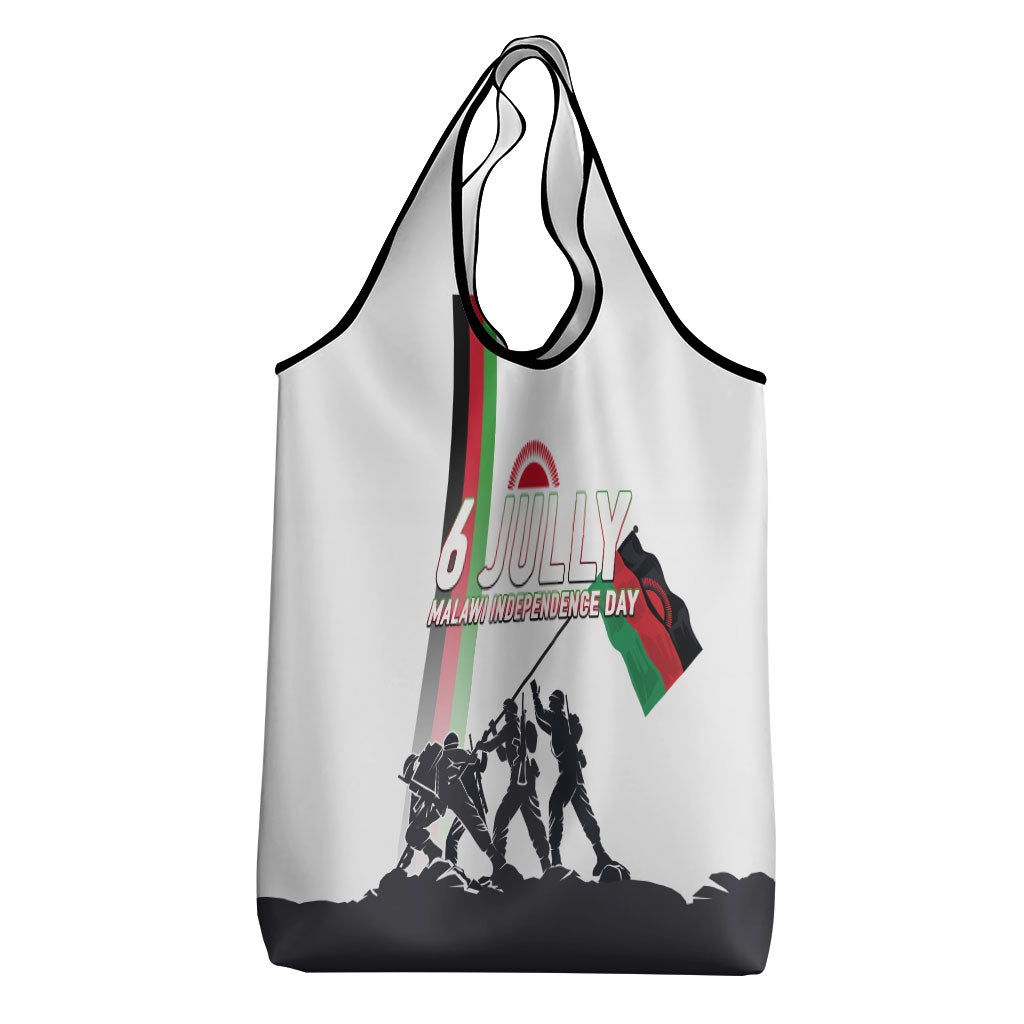Malawi Independence Day Grocery Bag Patriotic Flag Design Soldier Silhouette