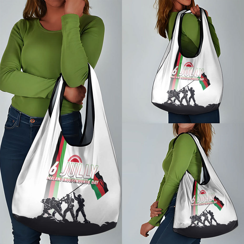 Malawi Independence Day Grocery Bag Patriotic Flag Design Soldier Silhouette