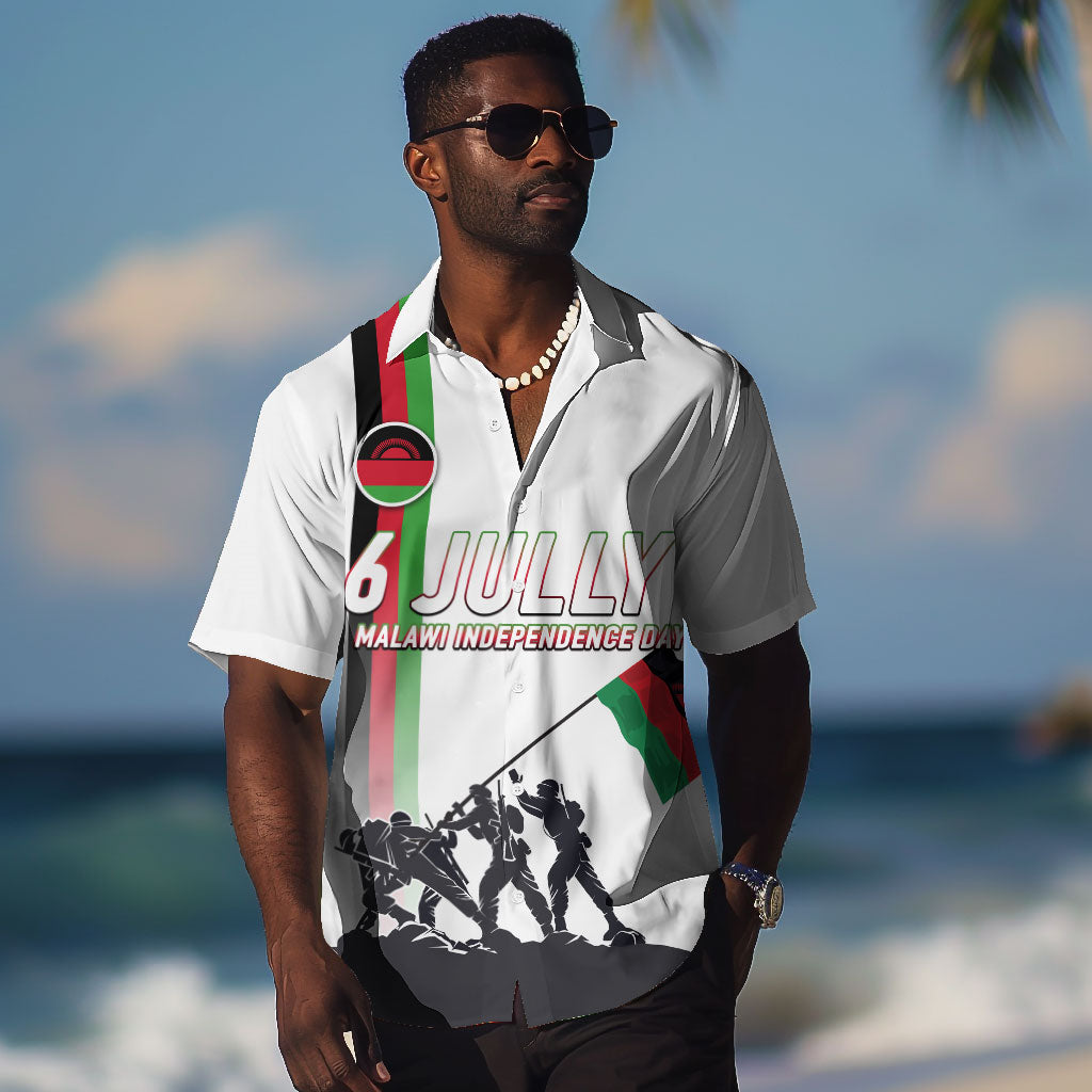 Malawi Independence Day Hawaiian Shirt Patriotic Flag Design Soldier Silhouette