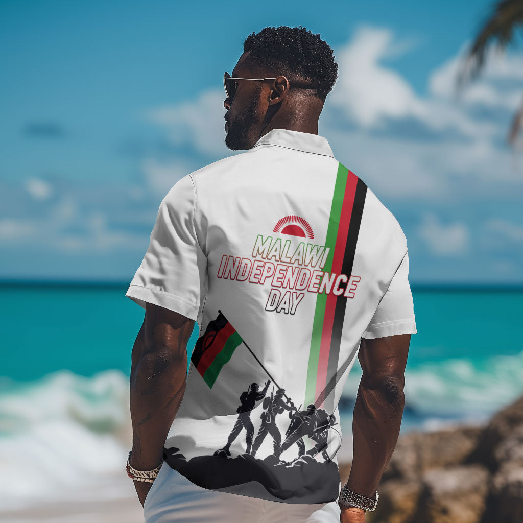 Malawi Independence Day Hawaiian Shirt Patriotic Flag Design Soldier Silhouette