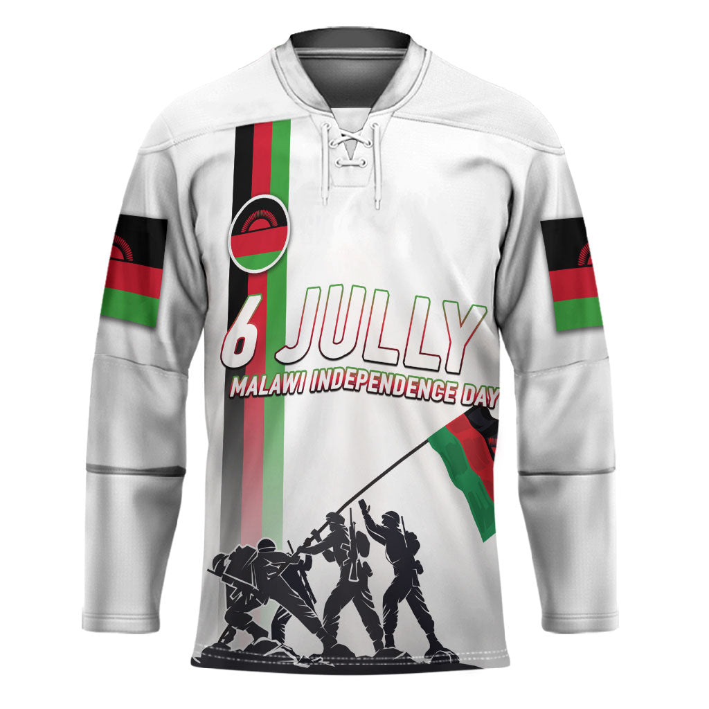 Malawi Independence Day Hockey Jersey Patriotic Flag Design Soldier Silhouette