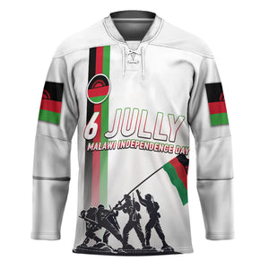Malawi Independence Day Hockey Jersey Patriotic Flag Design Soldier Silhouette