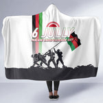 Malawi Independence Day Hooded Blanket Patriotic Flag Design Soldier Silhouette