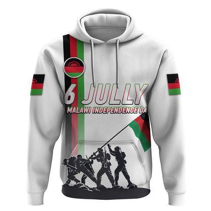 Malawi Independence Day Hoodie Patriotic Flag Design Soldier Silhouette