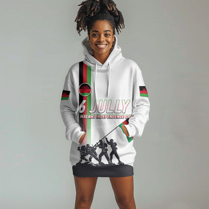 Malawi Independence Day Hoodie Dress Patriotic Flag Design Soldier Silhouette