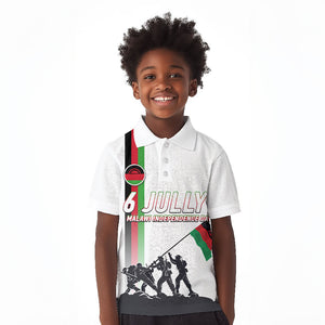 Malawi Independence Day Kid Polo Shirt Patriotic Flag Design Soldier Silhouette