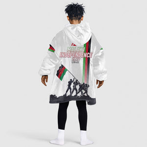 Malawi Independence Day Kid Wearable Blanket Hoodie Patriotic Flag Design Soldier Silhouette