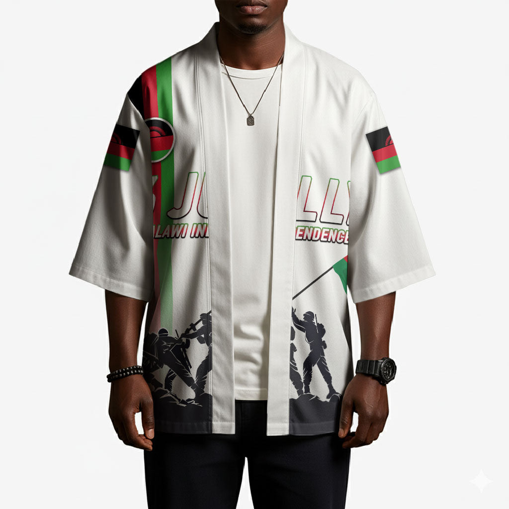 Malawi Independence Day Kimono Patriotic Flag Design Soldier Silhouette