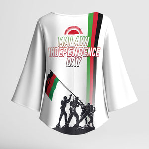 Malawi Independence Day Kimono Sleeve Blouse Patriotic Flag Design Soldier Silhouette