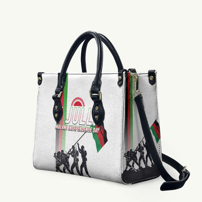 Malawi Independence Day Leather Bag Patriotic Flag Design Soldier Silhouette