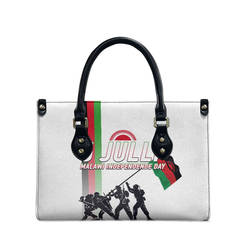 Malawi Independence Day Leather Bag Patriotic Flag Design Soldier Silhouette
