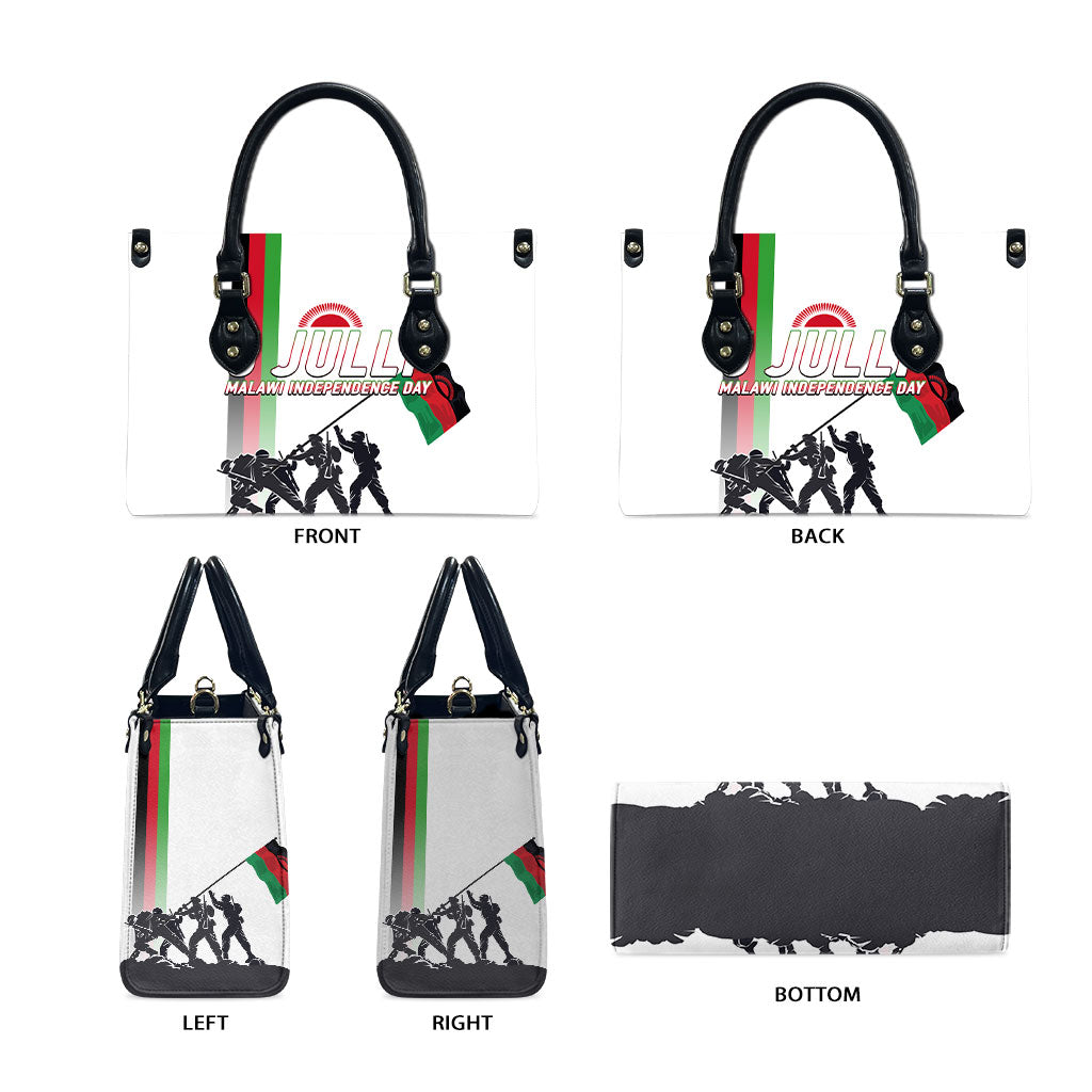 Malawi Independence Day Leather Bag Patriotic Flag Design Soldier Silhouette