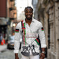 Malawi Independence Day Long Sleeve Button Shirt Patriotic Flag Design Soldier Silhouette