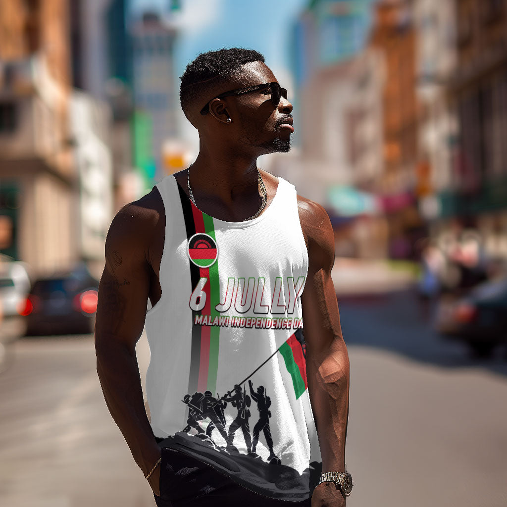 Malawi Independence Day Men Tank Top Patriotic Flag Design Soldier Silhouette