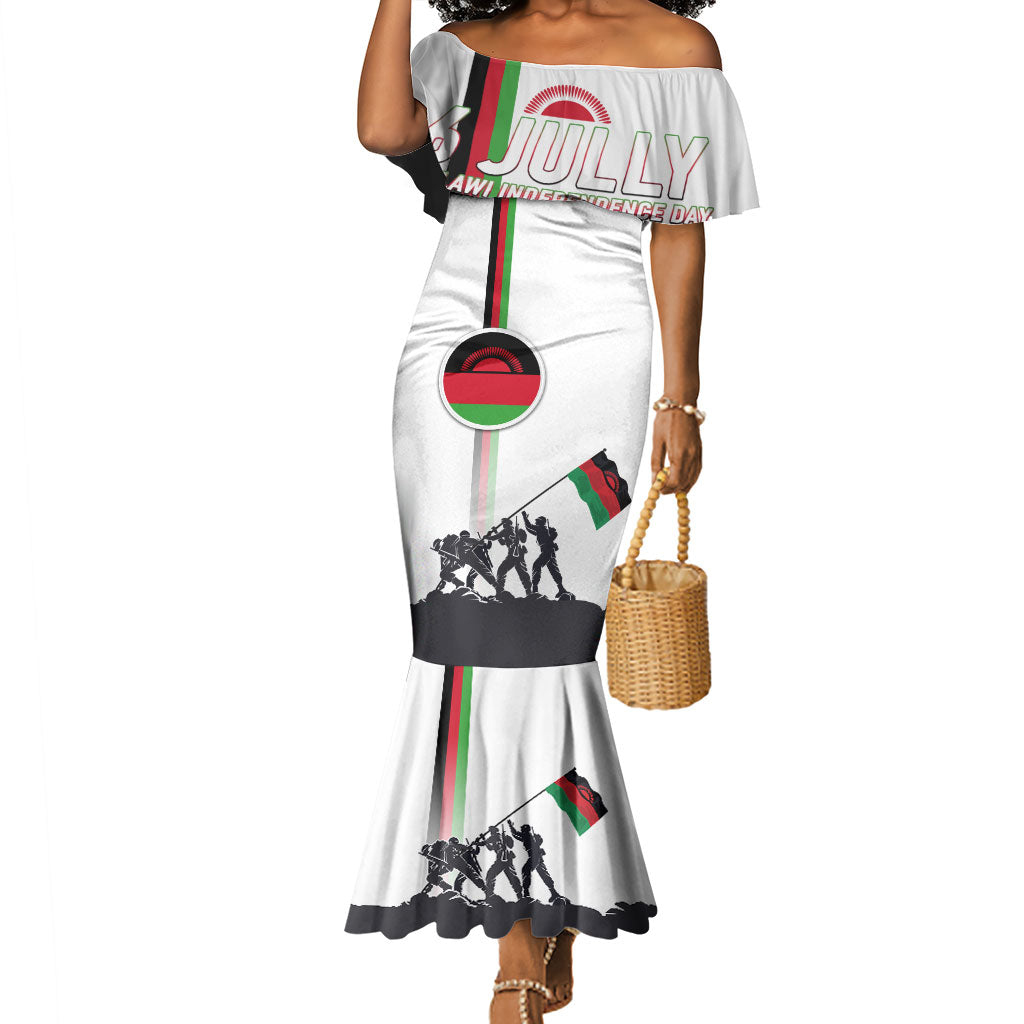 Malawi Independence Day Mermaid Dress Patriotic Flag Design Soldier Silhouette
