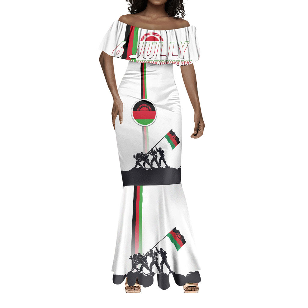 Malawi Independence Day Mermaid Dress Patriotic Flag Design Soldier Silhouette
