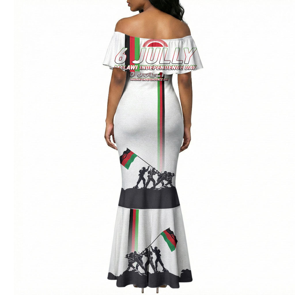 Malawi Independence Day Mermaid Dress Patriotic Flag Design Soldier Silhouette