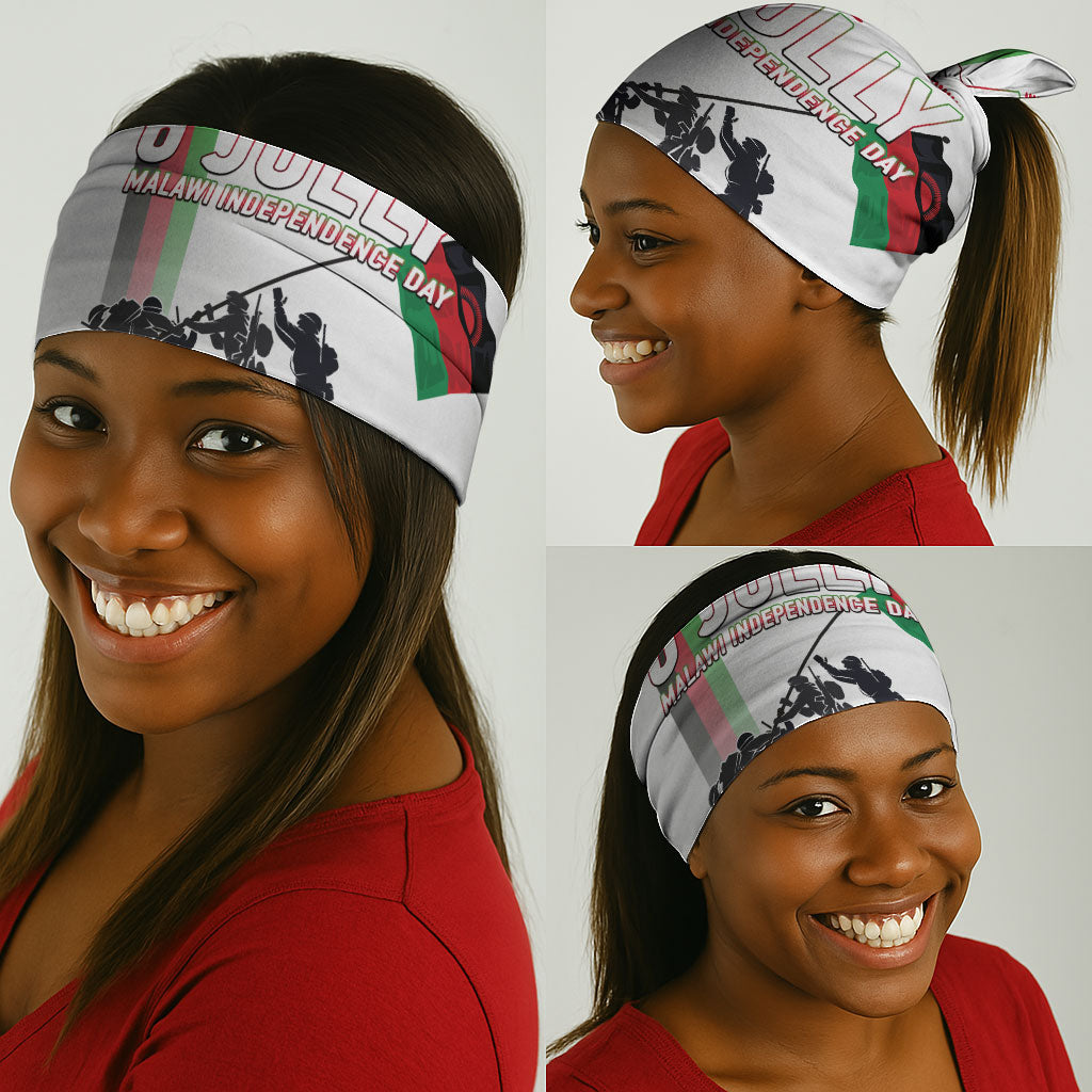Malawi Independence Day Neck Gaiter Patriotic Flag Design Soldier Silhouette