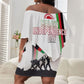 Malawi Independence Day Off Shoulder Short Dress Patriotic Flag Design Soldier Silhouette