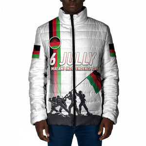 Malawi Independence Day Padded Jacket Patriotic Flag Design Soldier Silhouette