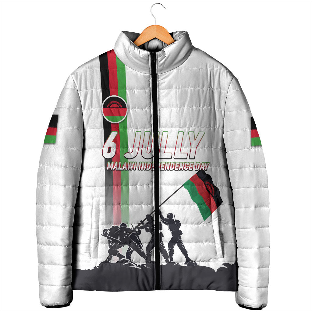 Malawi Independence Day Padded Jacket Patriotic Flag Design Soldier Silhouette