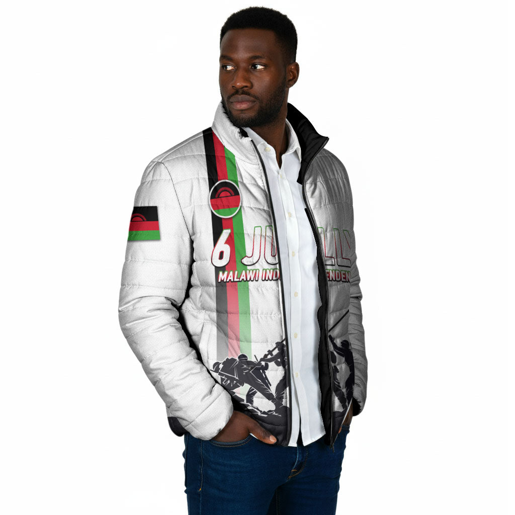 Malawi Independence Day Padded Jacket Patriotic Flag Design Soldier Silhouette