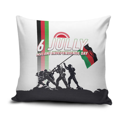 Malawi Independence Day Pillow Cover Patriotic Flag Design Soldier Silhouette
