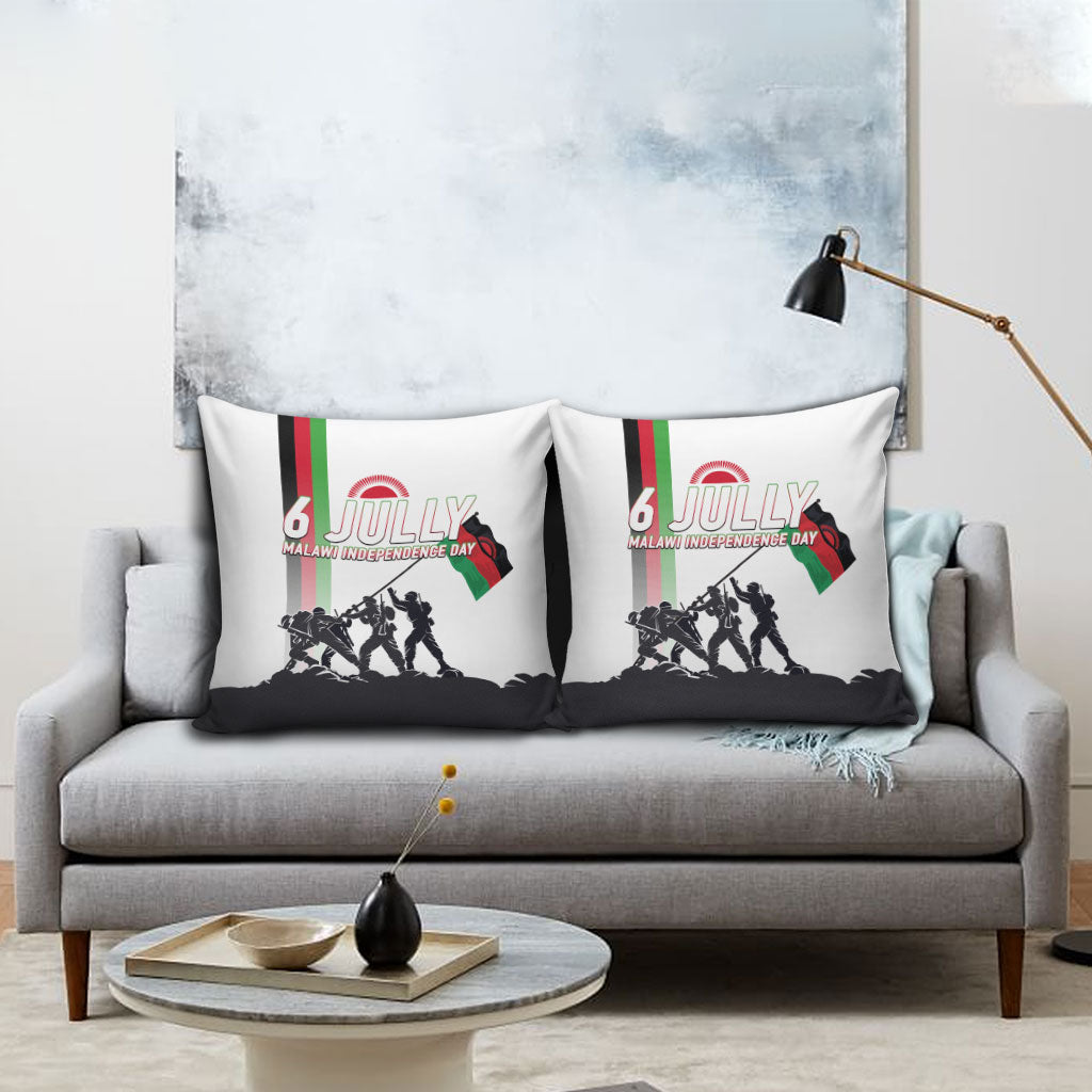 Malawi Independence Day Pillow Cover Patriotic Flag Design Soldier Silhouette