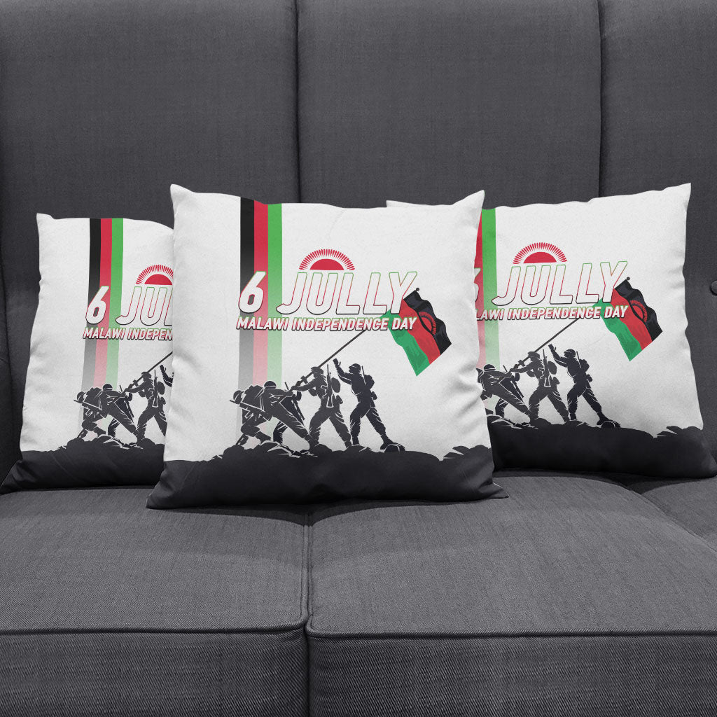 Malawi Independence Day Pillow Cover Patriotic Flag Design Soldier Silhouette